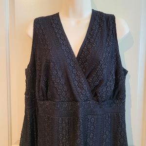 Lane Bryant 18 20 18/20 Black Lace Over Top Tank